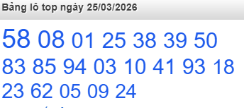 Bảng lô Top Rồng Bạch Kim được chọn nhiều nhất